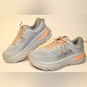 Hoka One Bondi 7 Running Sneaker Womens 8.5 D 40 2/3 Wide Shoes 1110531 HMSH